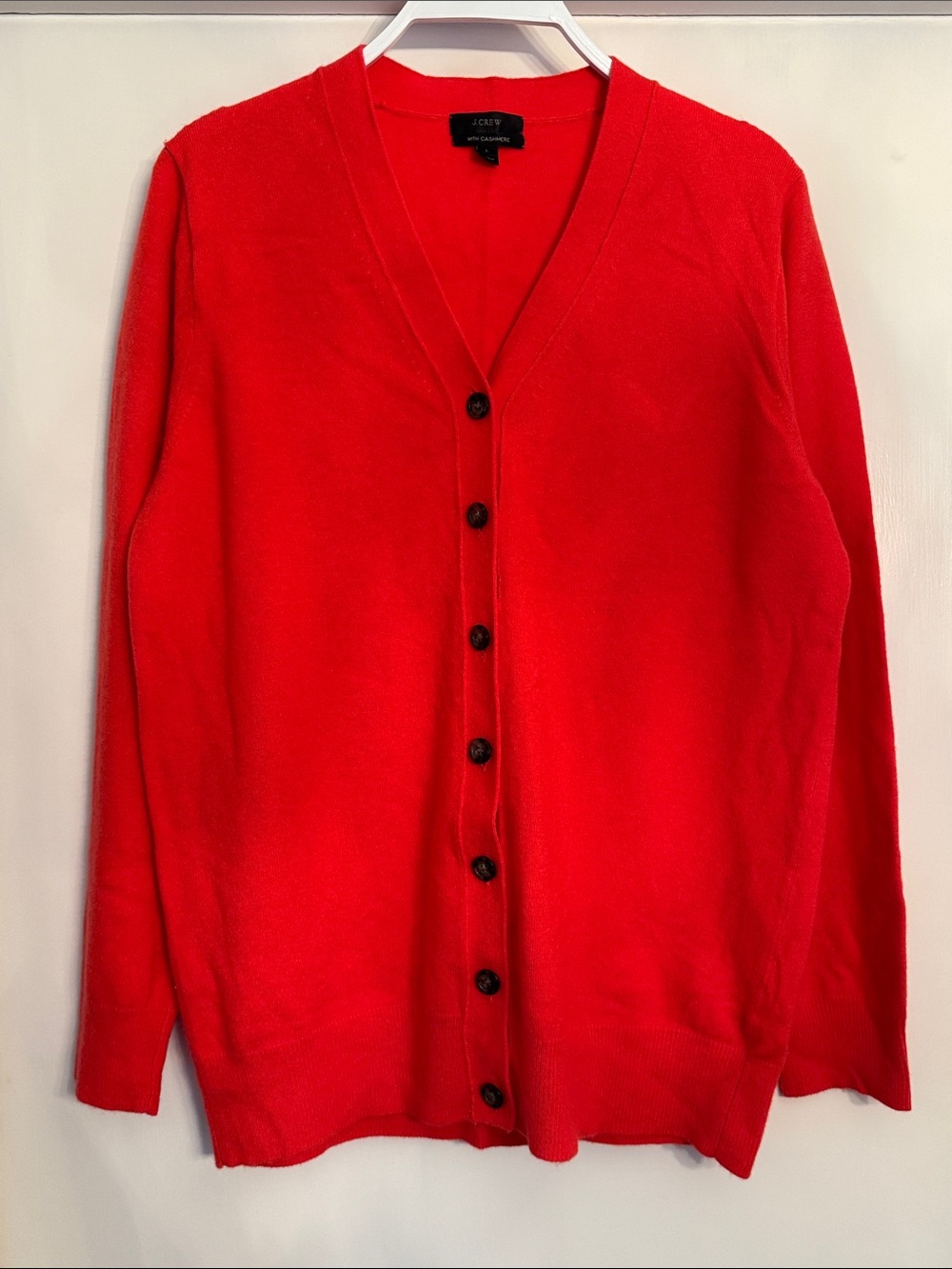 Women’s J. Crew Red V-Neck Button Cardigan